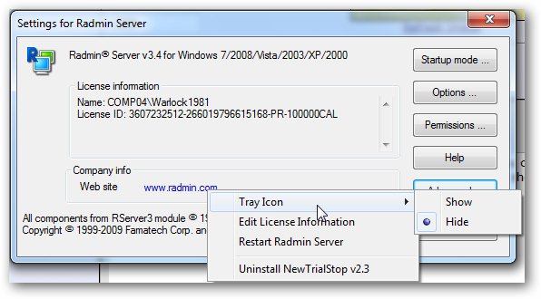 radmin server 3.4 no tray icon version